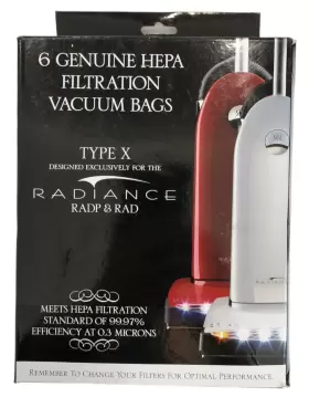 RXH-6 RICCAR Radiance Radp Rad Hepa Filtration Vacuum Bags