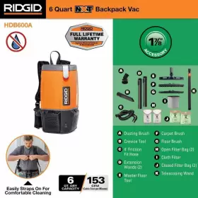 445055584540 RIDGID Backpack Vacuum Cleaner Bag Locking Wand #2