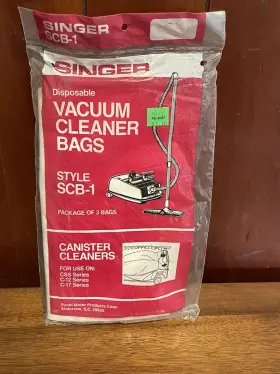 SCB-1 SINGER Vacuum Cleaner Bags Nos Canister Css