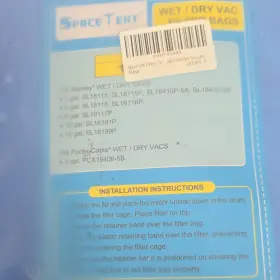 191500-3 SPACETENT Vac Filter Bags Pack Stanley Porter Cable
