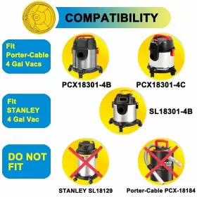191762301006 SPACETENT Pack Vacuum Filter Bags Stanley Gallon #2 191762301006 SPACETENT Pack Vacuum Filter Bags Stanley Gallon #2
