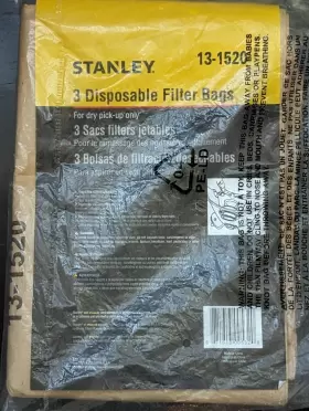 13-1524 STANLEY Disposable Filter Bag Gallon Vacuums #2 13-1524 STANLEY Disposable Filter Bag Gallon Vacuums #2