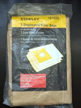 13-1524 STANLEY Disposable Filter Bag Gallon Vacuums 13-1524 STANLEY Disposable Filter Bag Gallon Vacuums