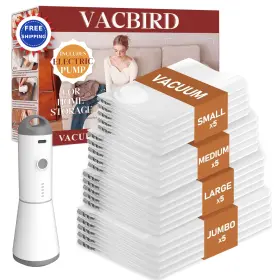 X7-GY-5A VACBIRD Vacuum Storage Bags Pack Rechargeable Air