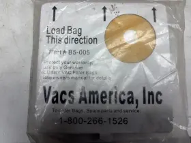 B5-005 VACS AMERICA Cubby Vac Filter Bags
