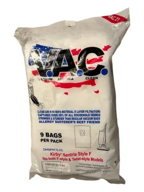 842892100204 VACUUM AMERICA CLEAN Hepa Bags Kirby Sentria #2