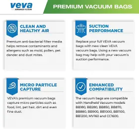 445012251287 VEVA ADVANCED FILTERS Pack Supervac Vacuum Bags #3
