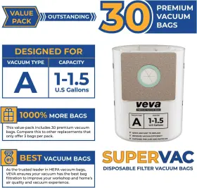 744110144468 VEVA ADVANCED FILTERS Pack Vacuum Bags Vac Air #2