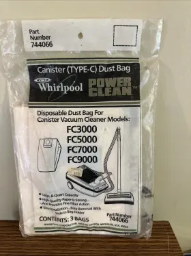 744066 WHIRLPOOL Paper Bags Canister Vacuums