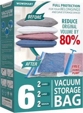 445035021027 WOWSMART Pack Vacuum Storage Bags Pump Space