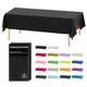 D&Z Plastic Table Cloth Disposable, 6 Pack Black Rectangle Tablecloth Individ...
