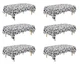 6 Pack Disposable Black and White Cow Print Plastic Tablecloth, 108 Inch x 54...