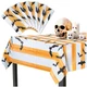 Halloween Tablecloth, 6-Pack Disposable Halloween Table Cloths, Bats Plastic ...