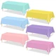 6 Pack Pastel Tablecloths, 87x51'' Ice Cream Colorful Plastic Disposable Rect...