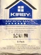 Kirby 204811 Filter Bag 6 Pack Micron Magic for F & Twist-Style Models ~ New