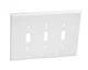 8 Pack Leviton 3-Gang Toggle Switch Wallplate, Oversized, Thermoset, 88111 White