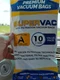 Veva 10 Pack Supervac Premium Vacuum Filter Bags Type A HRAPAPER-30 Value Pack Veva 10 Pack Supervac Premium Vacuum Filter Bags Type A HRAPAPER-30 Value Pack
