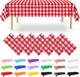 6 Pack Disposable Plastic Tablecloths 54 X 108 Inch Red Gingham Rectangle Table
