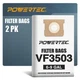 POWERTEC 75016 Filter Bags for Ridgid VF3503 6-9 Gal Wet Dry Vacuum, 2PK