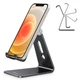 OMOTON Adjustable Cell Phone Stand, C2 Aluminum Desktop Holder Black 