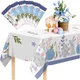 Easter Tablecloth, 6-Pack Disposable Easter Table Cloths, Easter Bunny and Eggs