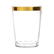 Disposable Plastic Clear 10oz Gold Rim Tumblers: 6 Pack