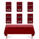 Burgundy 6 Pack Premium Disposable Plastic Tablecloth 54 x 108 in - Plastic T...