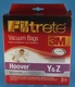 3M Filtrete 64732A Hoover Y & Z, Micro Allergen Vacuum Bags, 3 Bags New In Box