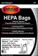 Envirocare HEPA Vacuum Bags to fit Riccar 1400, 1500, 1700, 1800 6PK