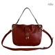 Authentic MCM Red Pebbled Leather Golden Studded Logo Motifs Small Shoulder Bag