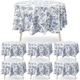 Disposable Blue Floral Table Covers - 6 Pack for Parties & Special Events