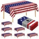 6 Pack Patriotic Disposable Plastic Tablecloth 54" x 108" Memorial Themed Par...