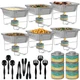 Disposable Chafing Dish Set - 6 Pack: Food Warmers, Wire Racks, Pans, Utensils