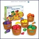 Pretend Play Color Sorting Set with Fruits and Vegetables for Toddler Learning