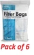 Kirby 204811G Filter Bag Allergen Cloth Universal Collar with Micron (Pack of 6)