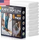 12 X 9 Ft Plastic Drop Cloths (6-Pack) - Disposable Painter'S Sheeting & Tarps f