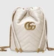 100% AUTHENTIC NEW Gucci Marmont Mini Bucket Bag White Leather (Retail $1390 +)