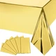6 Pack Iridescence Plastic Tablecloths Gold Foil Shiny Disposable Laser Recta...