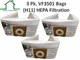 3 Replacements HEPA Ridgid VF3501 3-4.5 Gallon Wet/Dry Vacuum Bags Part # VF3501 3 Replacements HEPA Ridgid VF3501 3-4.5 Gallon Wet/Dry Vacuum Bags Part # VF3501