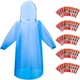 6 Pack Disposable Rain Ponchos, Waterproof PE Raincoats with Hood for Adults