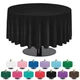 tujol Black 6 Pack Plastic Table Cloth 84", Disposable Round Round, 