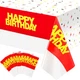 6 Pack 54" x 108" Red White Tablecloth Disposable Lightning Table Cloth Plast...