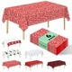 6 Pack Christmas Tablecloth Disposable Plastic Tablecloth Table Cover Snowflake