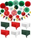 Fullhawl 27 Pcs Mexican Party Decoration, 6 Pack Disposable Tablecloth 21 Pcs