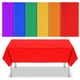 6 Pack Plastic Rainbow Tablecloth Disposable Assorted Color Table Cloth Color...