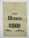 Vintage Royal Canadian Mint Canvas Coin Deposit Bag 10 Cents $1000 Vintage Royal Canadian Mint Canvas Coin Deposit Bag 10 Cents $1000
