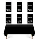 Eleclassi Black 6 Pack Premium Disposable Plastic Tablecloth 54 x 108 in - Pl...