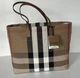 Burberry Check Canvas Medium London Tote Bag Taupe Brown Check 8120499 NWT $1390