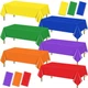 6 Pack Rainbow Tablecloths 87x51" Plastic Disposable Rectangle Table Cover