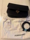 $1390 FERRAGAMO Gemini Pebbled-Leather Shoulder Bag Black